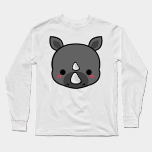 Cute Black Rhino Long Sleeve T-Shirt